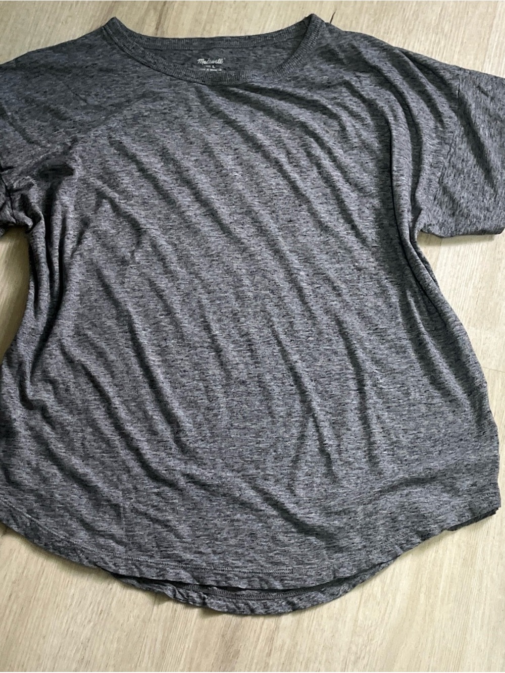 Madewell Women's Heather Charcoal Short-Sleeve Crew Tee